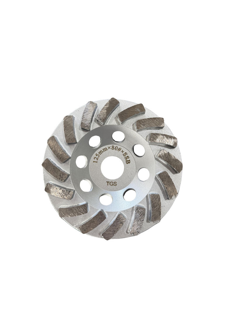 5 inch diamond grinding cup wheel 80 grit super soft bond for hard concrete finishing and polishing prep.