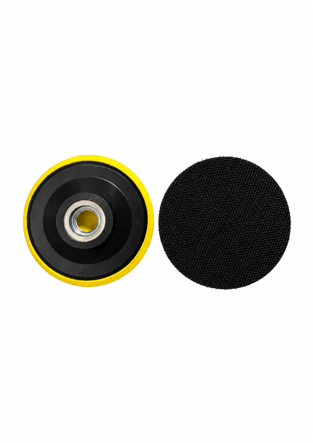A rubber backing pad designed for use with 3” diamond polishing pucks and pads.
Features an M14 thread for quick attachment to compatible hand grinders and polishers, with a Velcro hook-and-loop face for fast and secure pad changes.