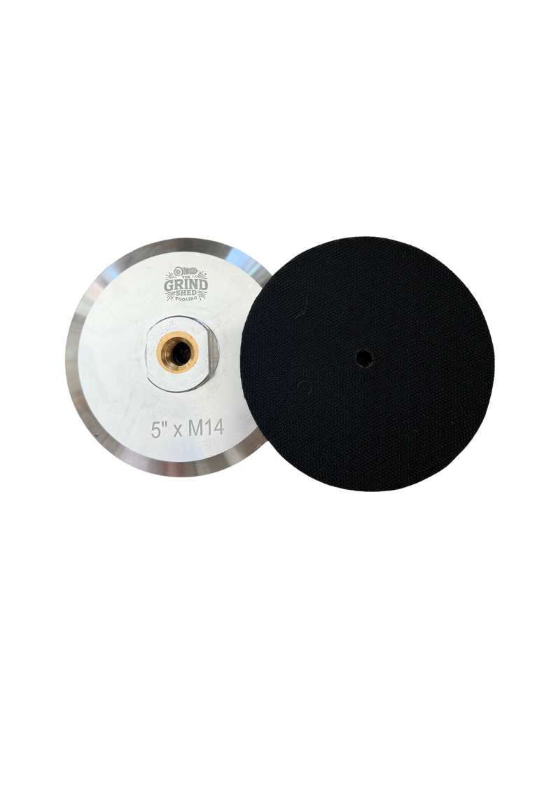 5 inch M14 velcro backing pad for attaching resin polishing pads and sanding discs.