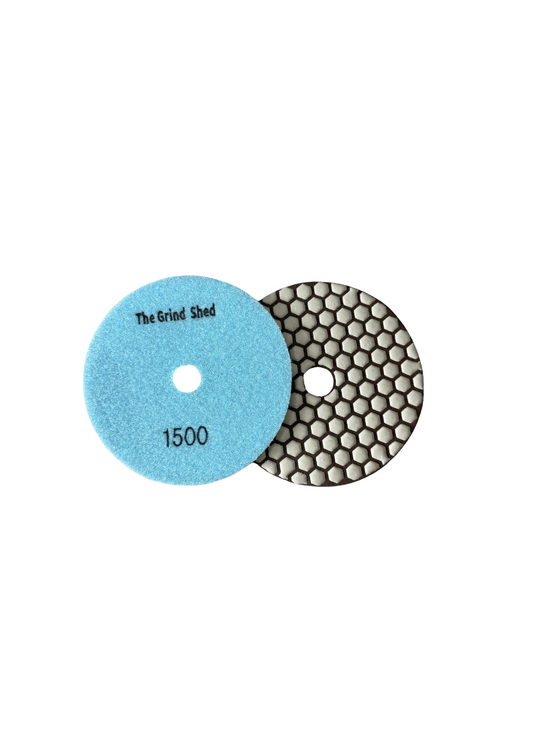 The Grind Shed 1500 Grit Diamond Polishing Pad delivers a refined finish with increased clarity and light reflectivity.