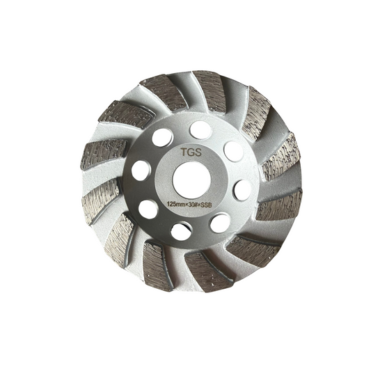 Designed for grinding extremely hard concrete and dense surfaces, The Grind Shed's Stealth 30 Grit Super Soft Bond Cup Wheel is Ideal for aggressive surface prep, coating removal and edge grinding applications.
