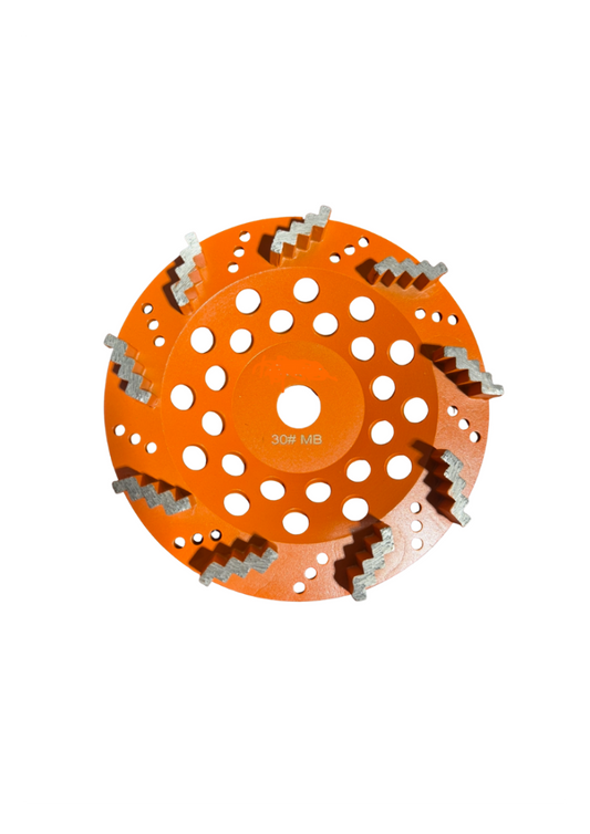 Get serious surface removal with The Grind Shed's 180mm Reaper Cup Wheel - designed with aggressive 30 Grit medium bond teeth to chew through coatings fast on mid to hard concrete.