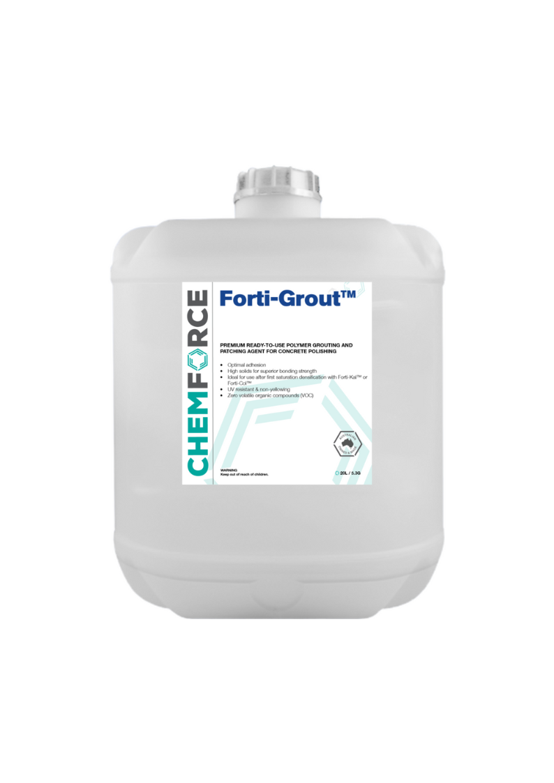 Premium ready to use polymer grouting and patching agent for concrete polishing.