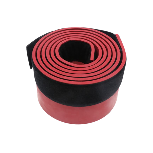 Heavy-duty rubber grinder skirt designed to assist with dust containment and improve vacuum efficiency while grinding. Manufactured from durable, flexible rubber for long wear life and consistent contact with the floor surface.