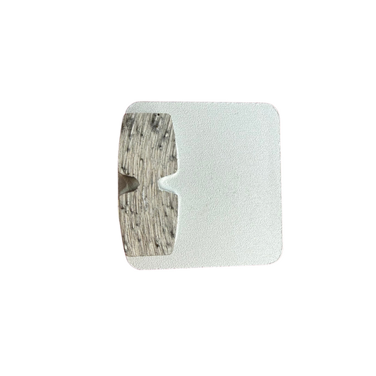 The Grind Shed's 16 Grit Super Soft Bond Ready Lock Single Sledge Diamond Segment is designed for aggressive grinding on extremely hard concrete